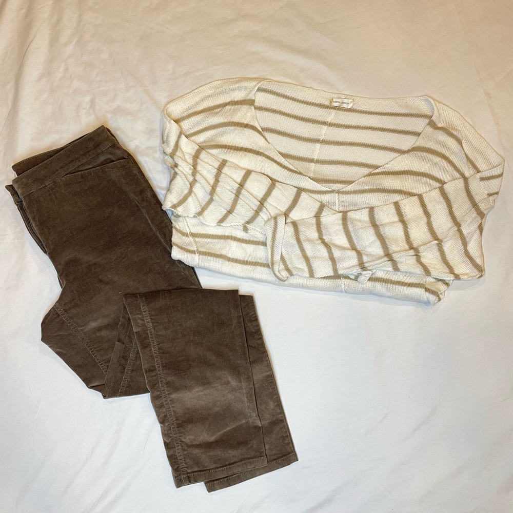 Brown Corduroys & Sweater / JJill & Kirsten Larson